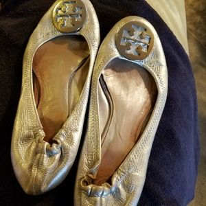 Tory Burch  silver ballets